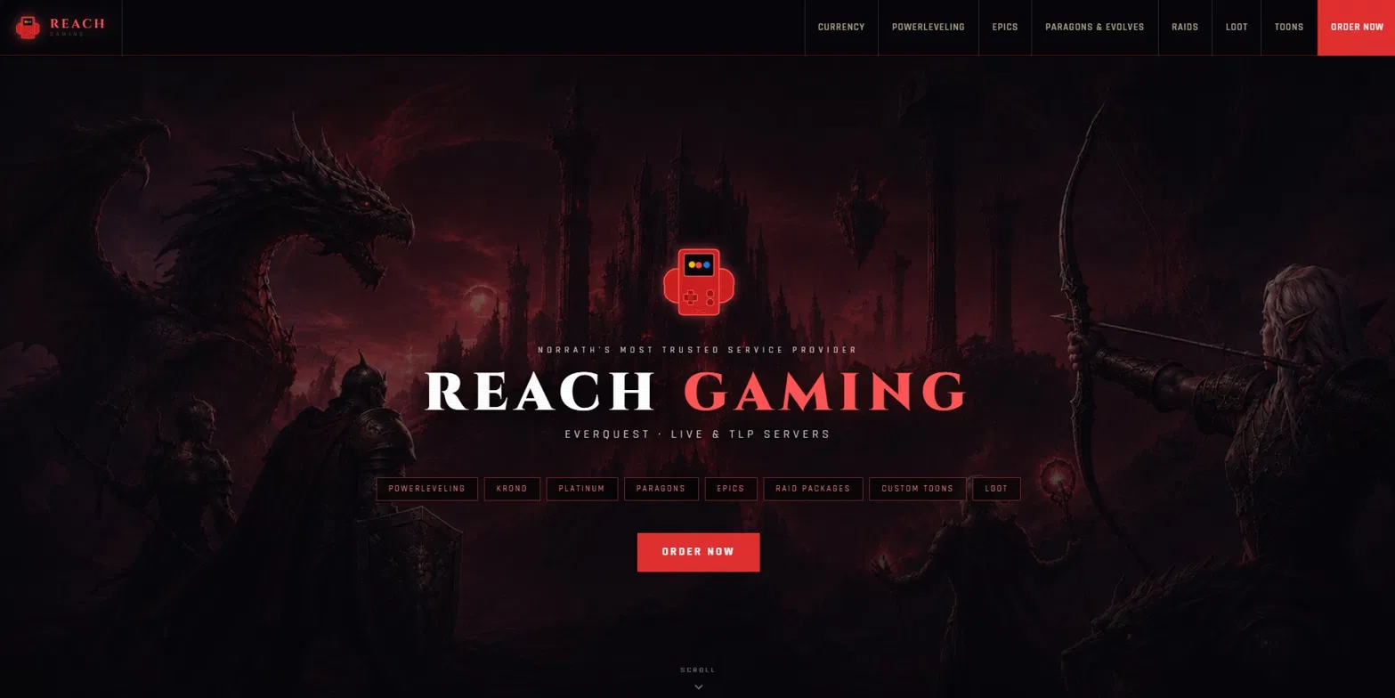 Reach Gaming website